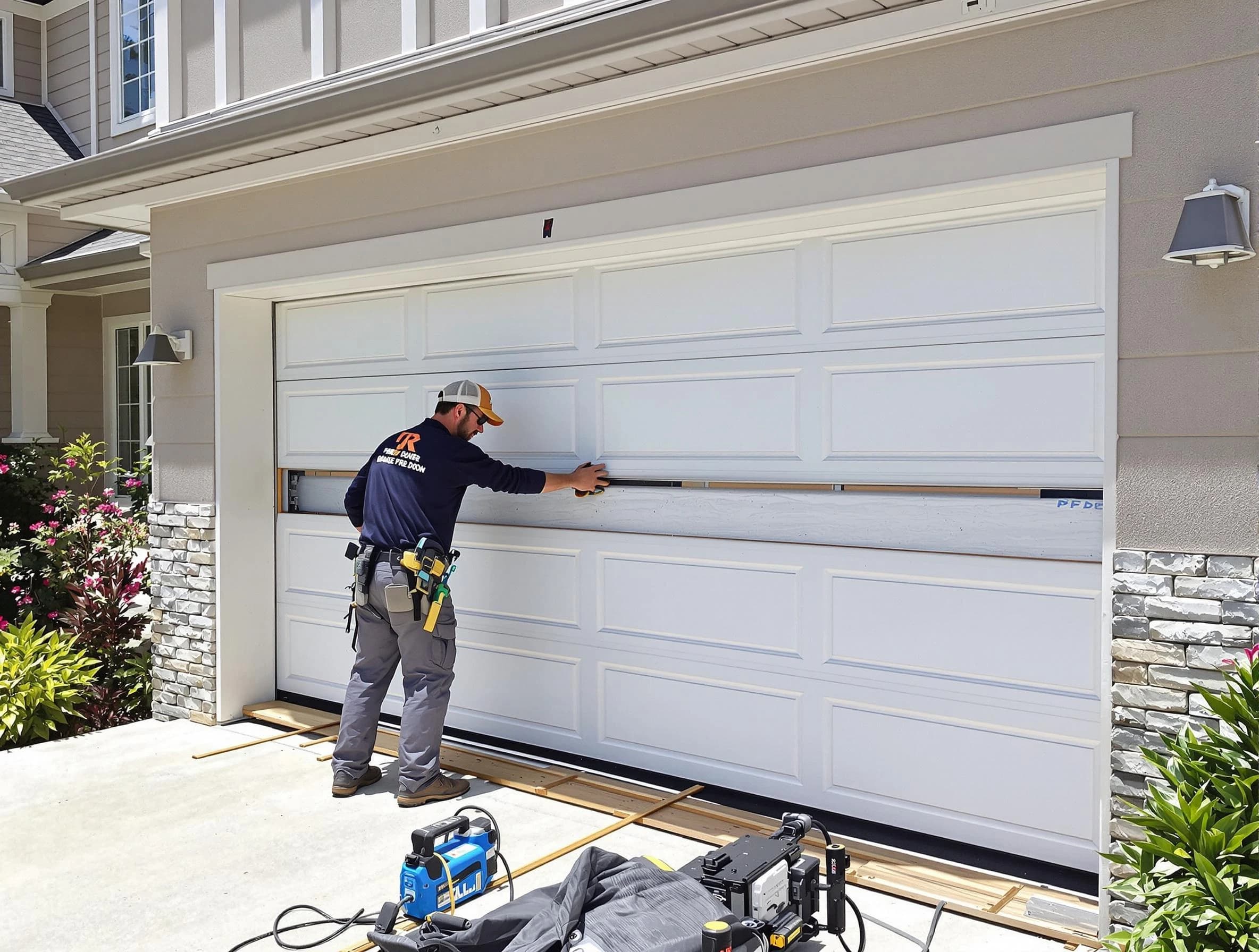 Summit Park Garage Door Repair team performing complete garage door replacement at Summit Park residence