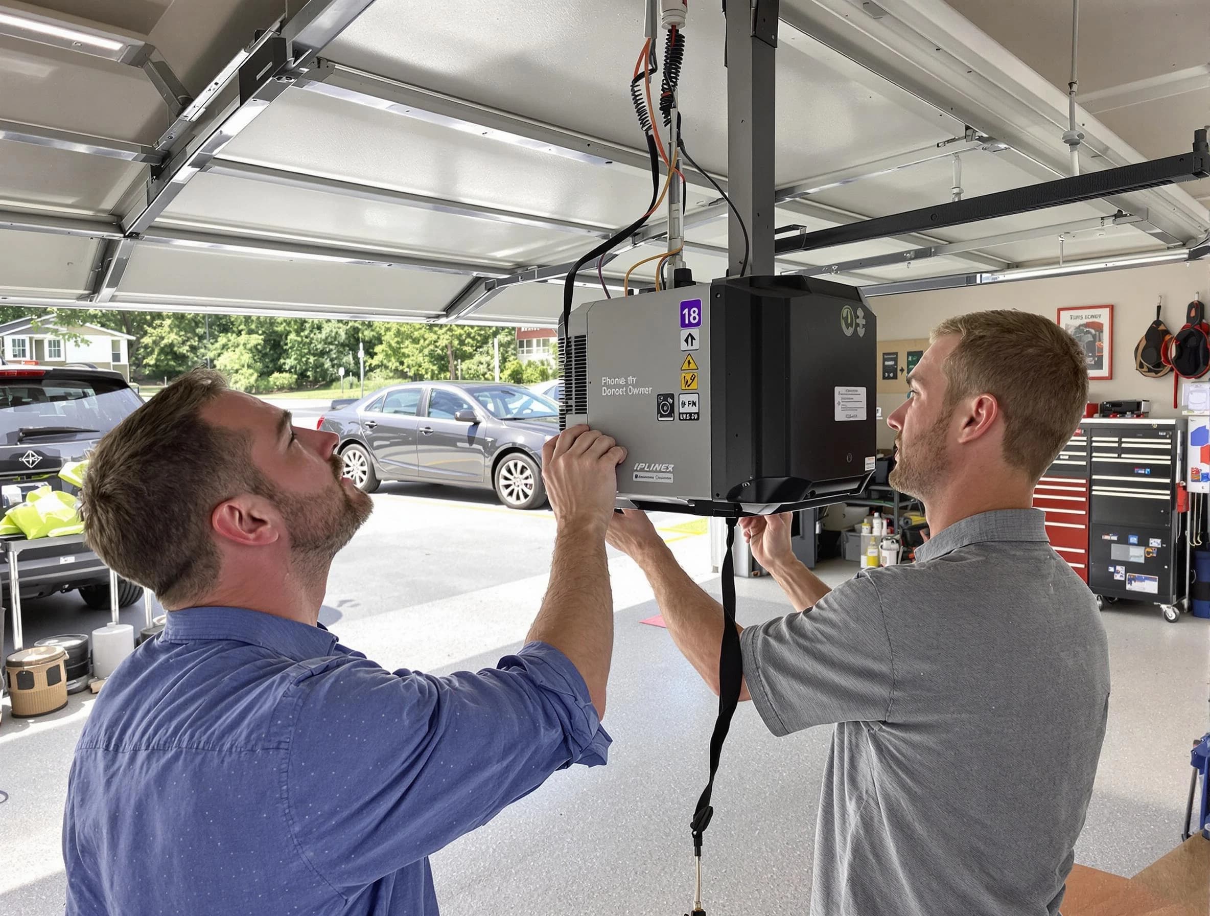 Summit Park Garage Door Repair technician installing garage door opener in Summit Park