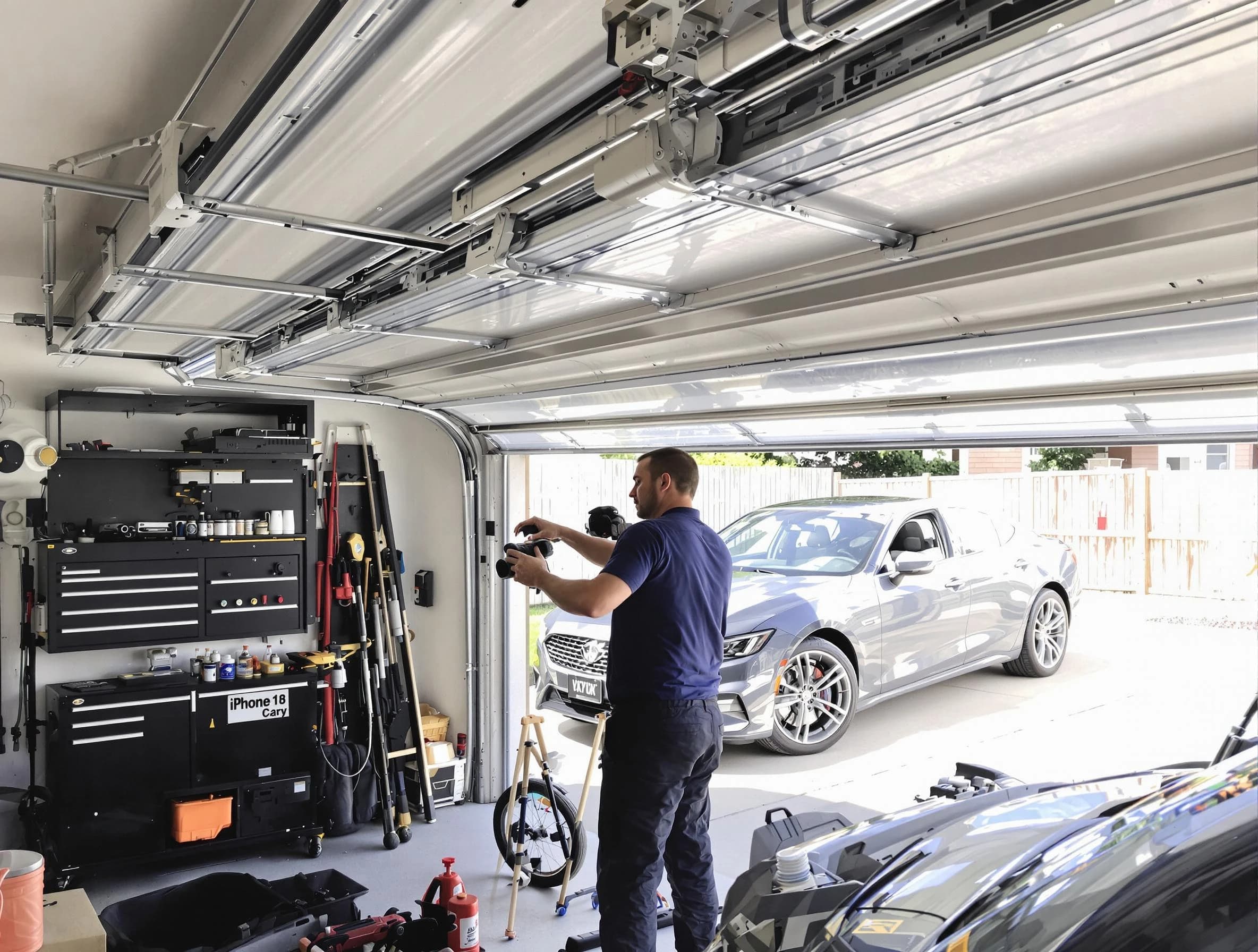 Summit Park Garage Door Repair technician fixing noisy garage door in Summit Park