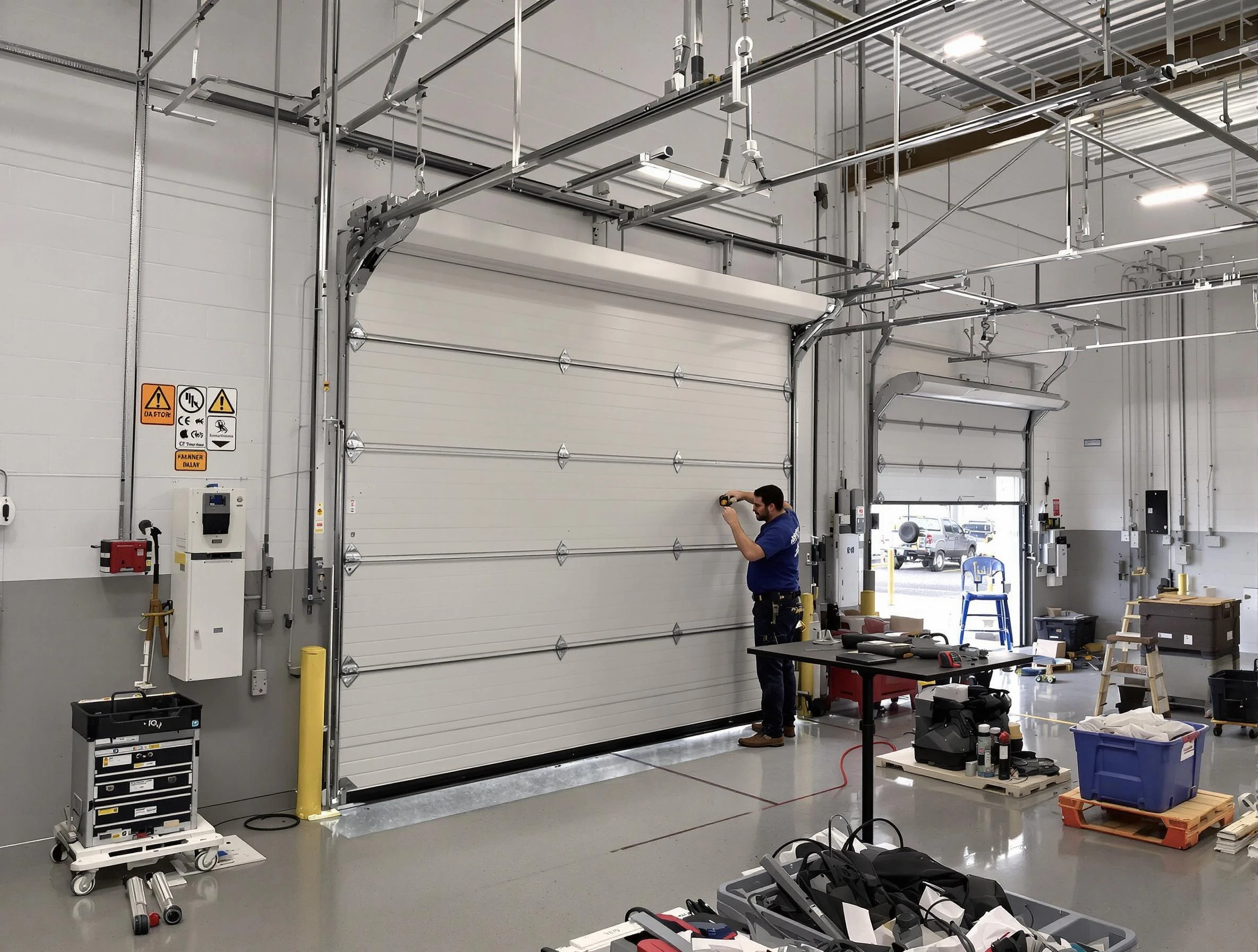Commercial garage door repair being performed by Summit Park Garage Door Repair expert in Summit Park